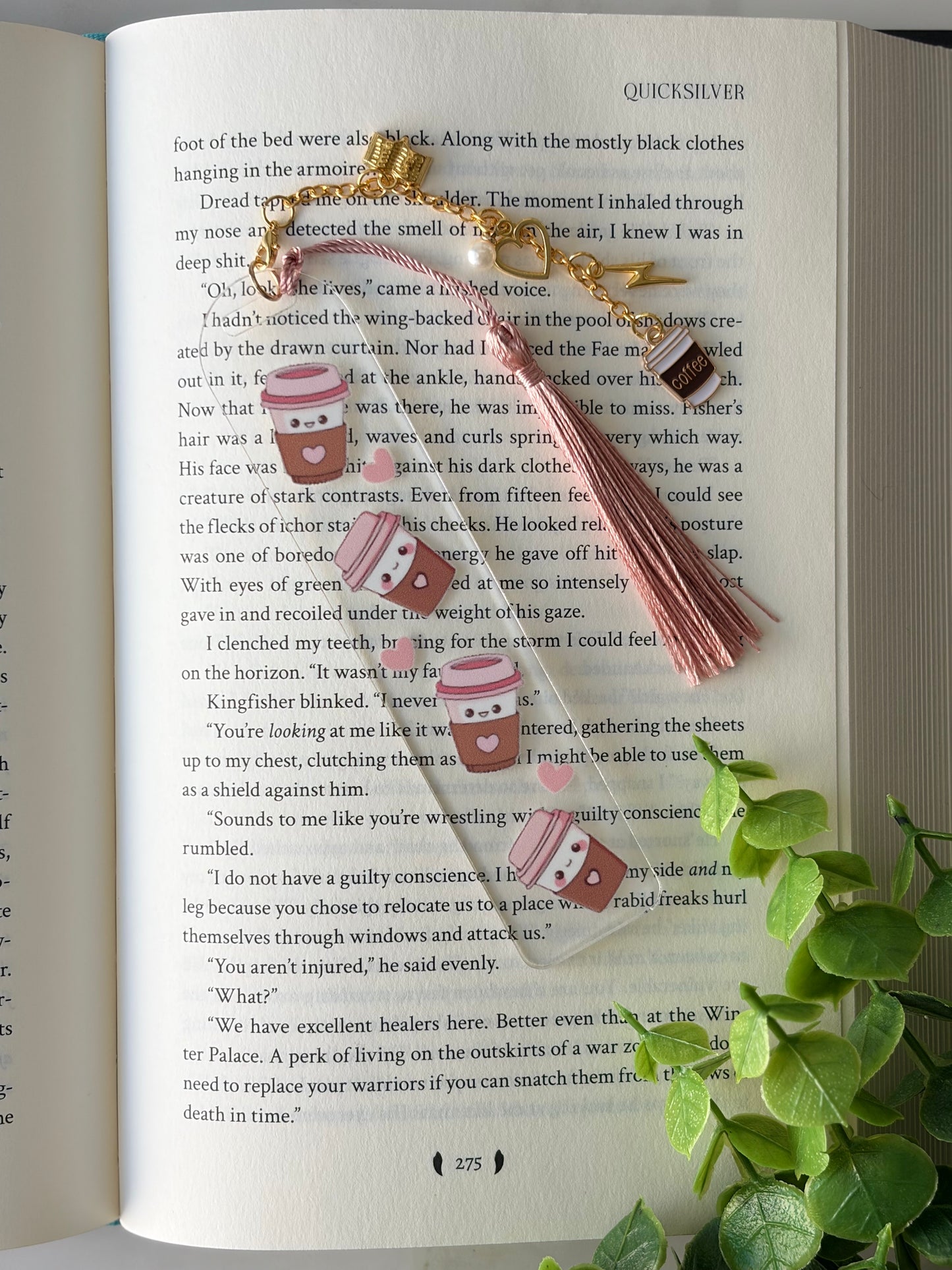Cute Coffee Acrylic Bookmark