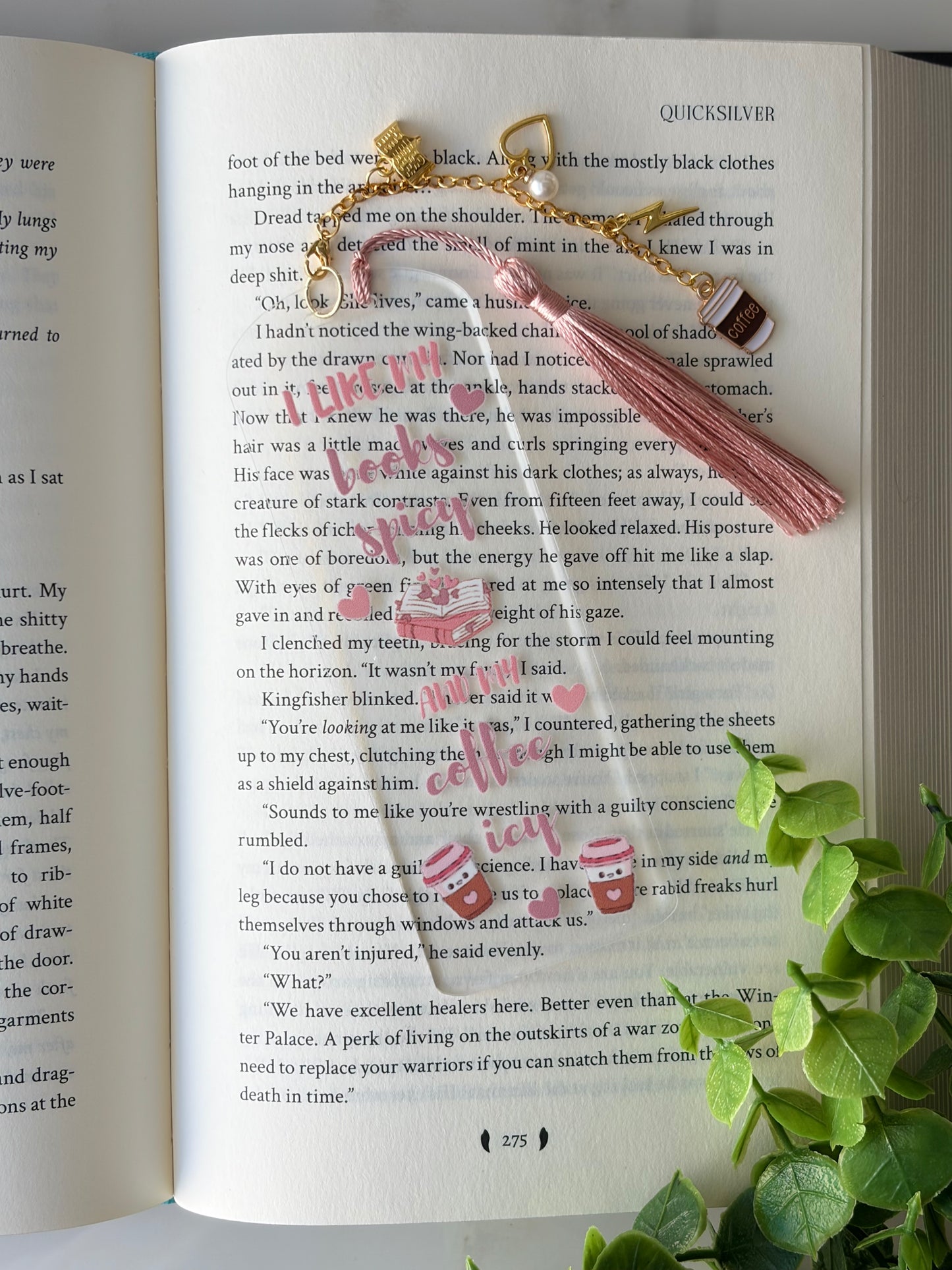 I Like My Books Spicy And My Coffee Icy Acrylic Bookmark