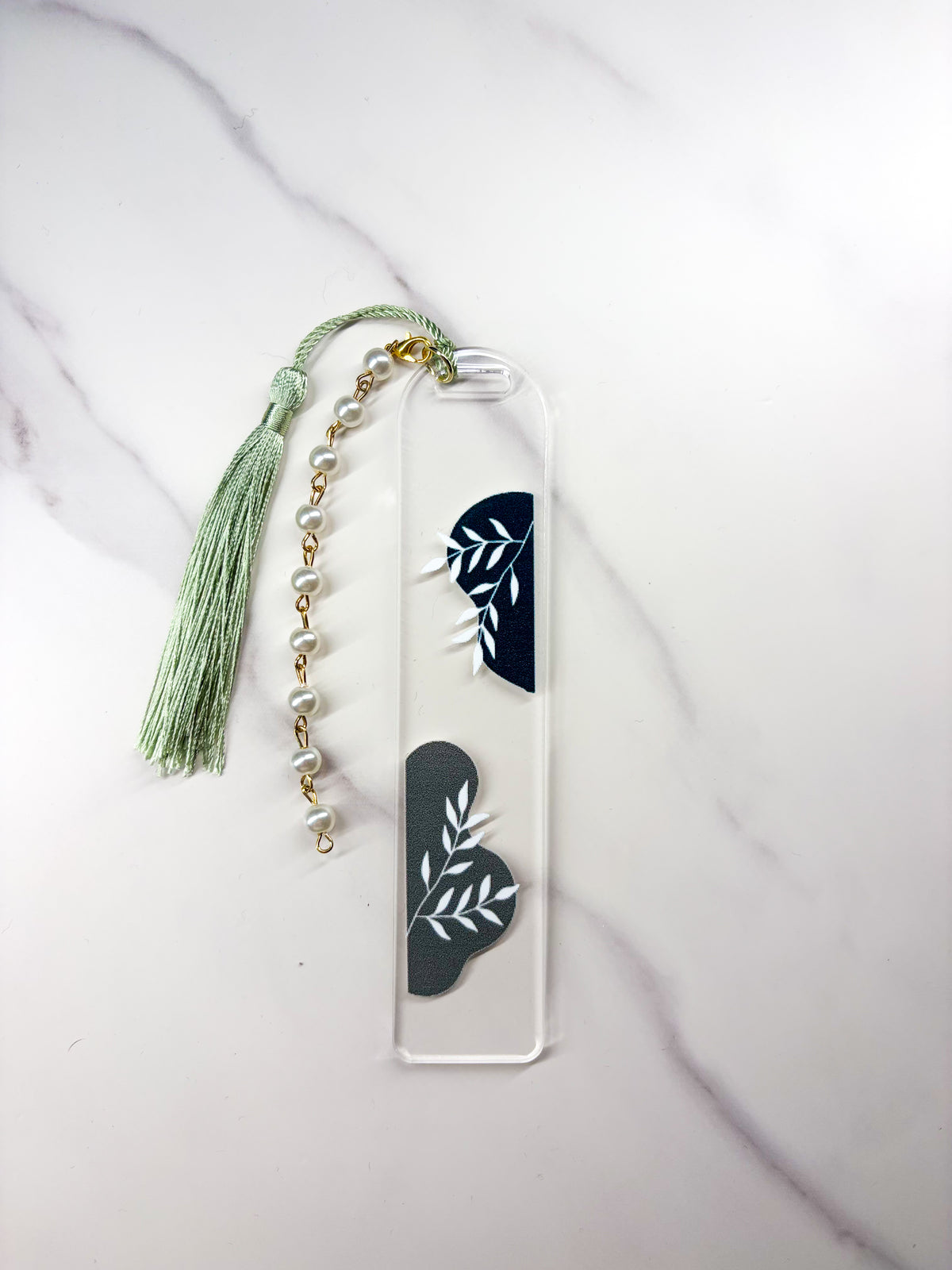 Elegant Leafy Acrylic Bookmark
