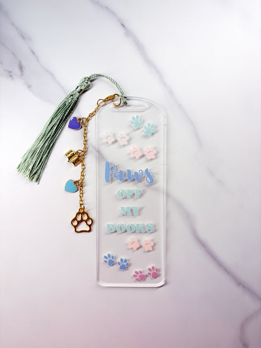 Paws Off My Book Acrylic Bookmark