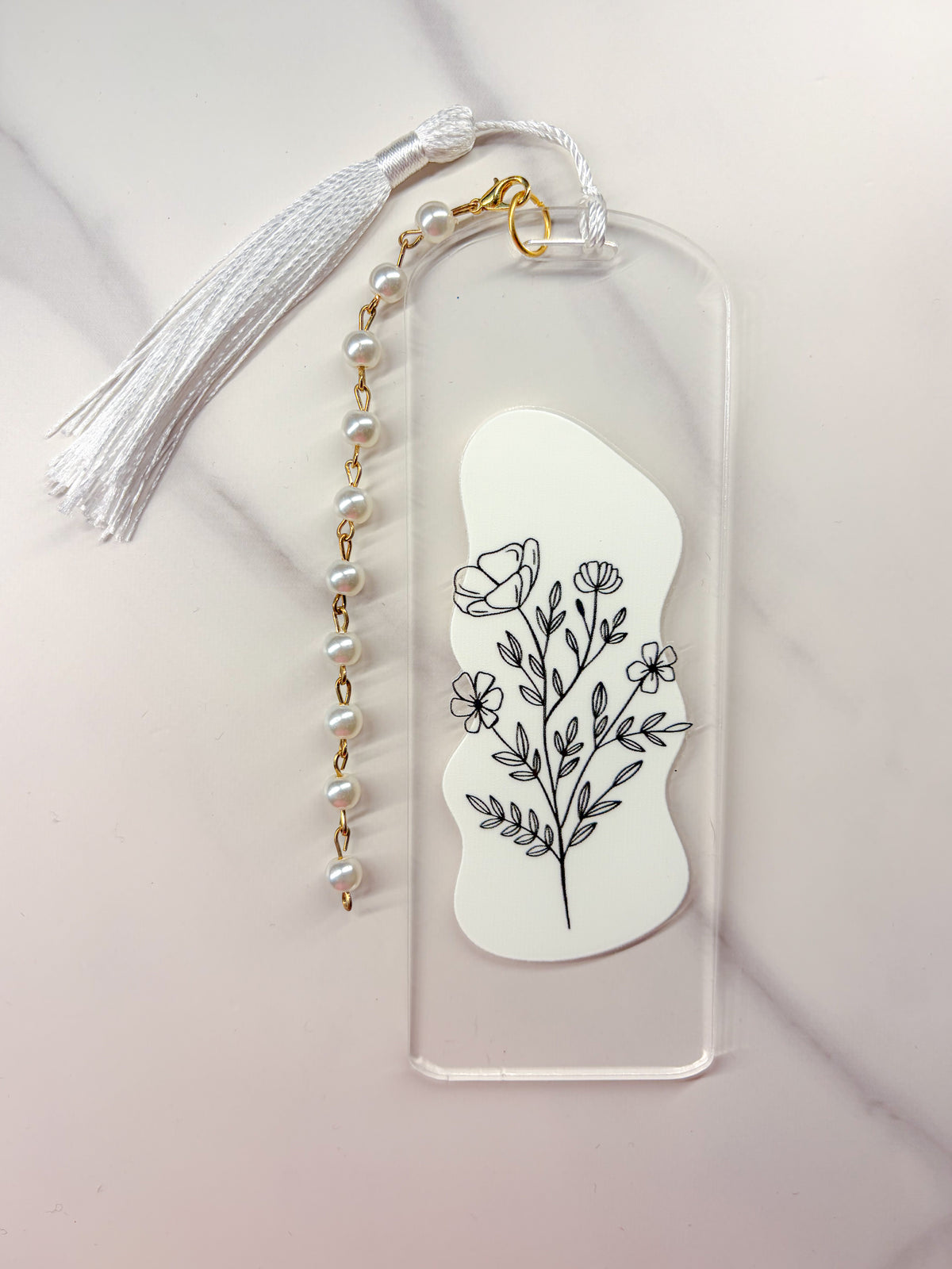 Elegant Flower Acrylic Bookmark
