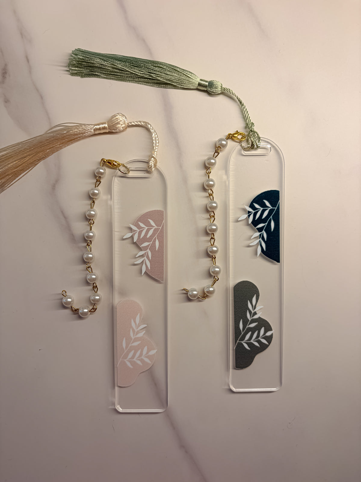 Elegant Leafy Acrylic Bookmark