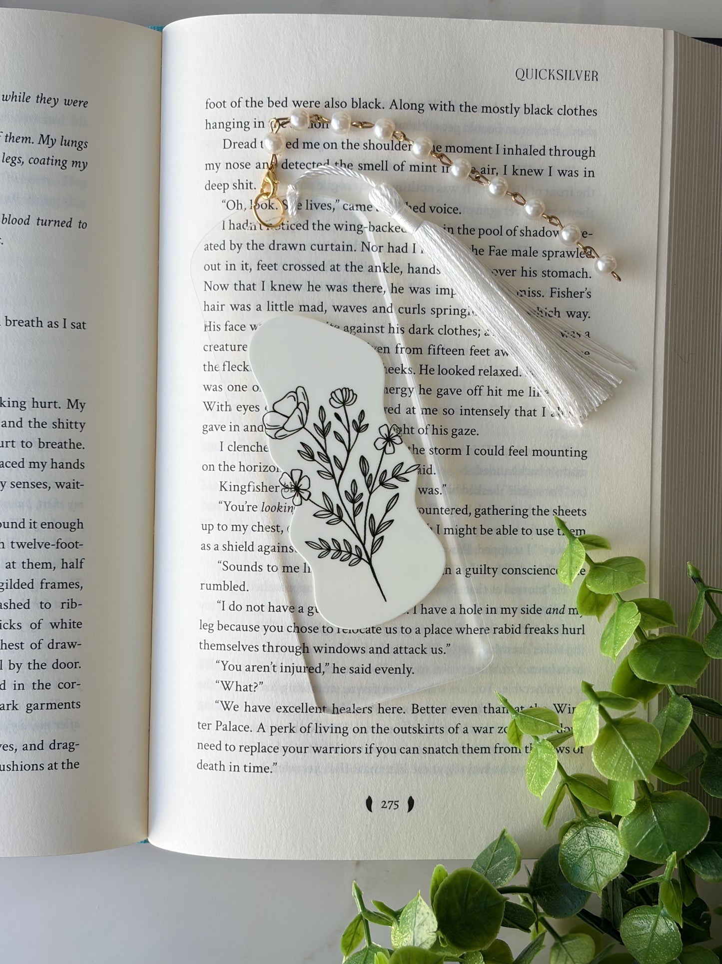 Elegant Flower Acrylic Bookmark