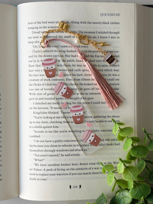 Cute Coffee Acrylic Bookmark