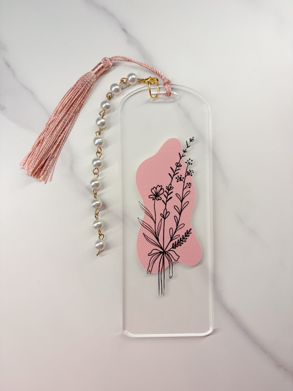Elegant Flower Acrylic Bookmark