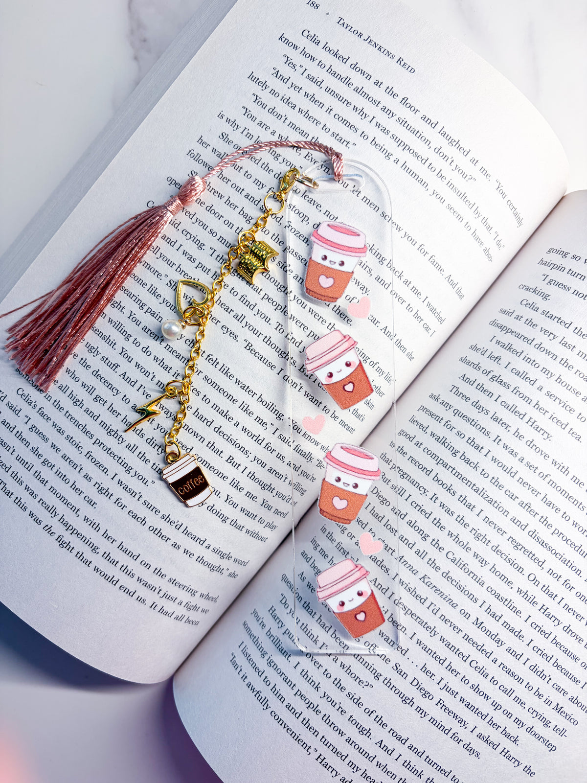 Cute Coffee Acrylic Bookmark