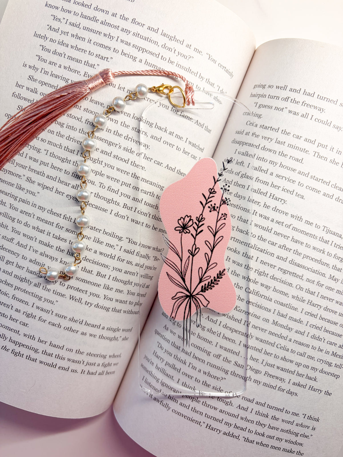 Elegant Flower Acrylic Bookmark