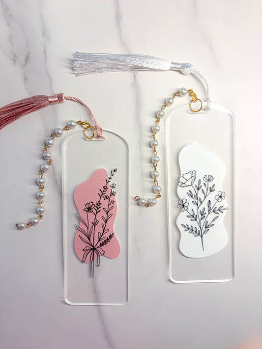 Elegant Flower Acrylic Bookmark
